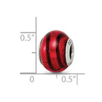 Sterling Silver Reflections Red/Black Italian Murano Bead