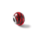 Sterling Silver Reflections Red/Black Italian Murano Bead