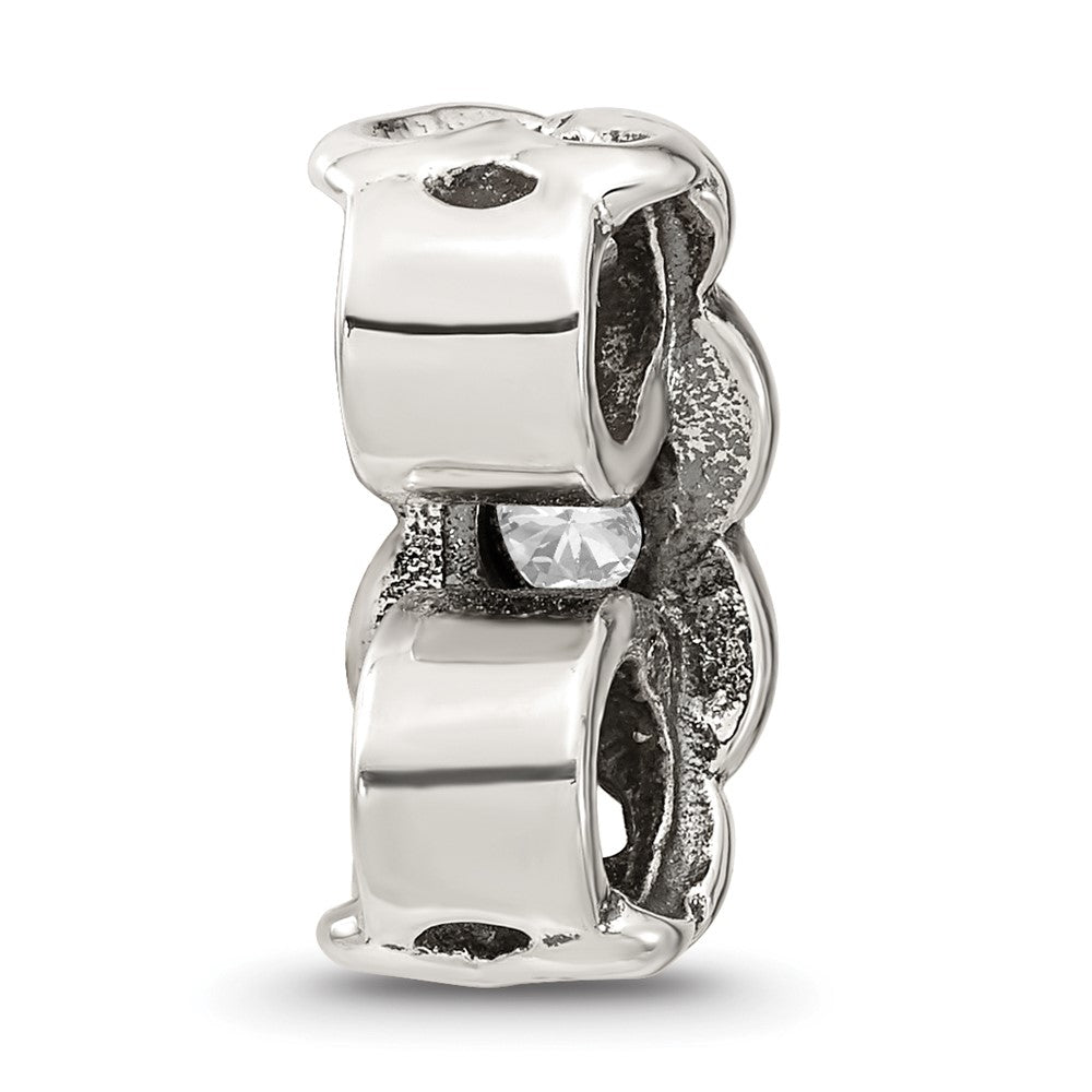 Sterling Silver Reflections CZ Connector Bead
