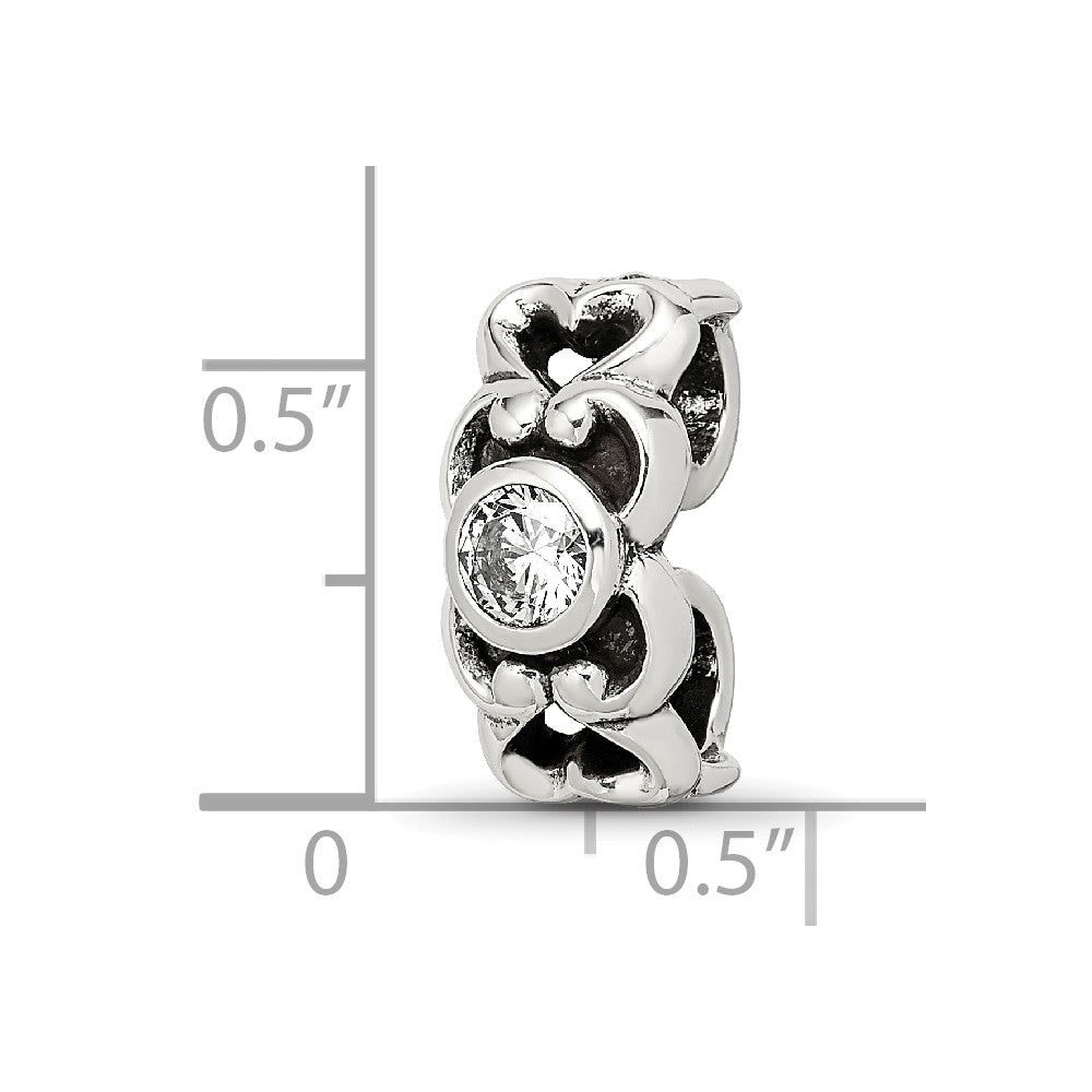 Sterling Silver Reflections CZ Connector Bead