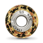 Sterling Silver Reflections Yellow/Gold/Black Italian Murano Bead