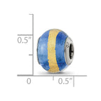 Sterling Silver Reflections Blue/Gold Italian Murano Bead