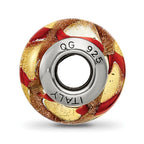 Sterling Silver Reflections Yellow/Gold/Red Italian Murano Bead