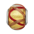 Sterling Silver Reflections Yellow/Gold/Red Italian Murano Bead