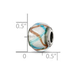 Sterling Silver Reflections Silver/Gold/Blue Italian Murano Bead