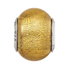 Sterling Silver Reflections Champange Yellow Italian Murano Bead