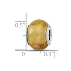 Sterling Silver Reflections Champange Yellow Italian Murano Bead