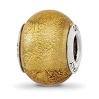 Sterling Silver Reflections Champange Yellow Italian Murano Bead