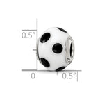 Sterling Silver Reflections White/Black Italian Murano Bead