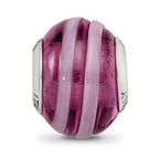 Sterling Silver Reflections Purple/Pink Italian Murano Bead
