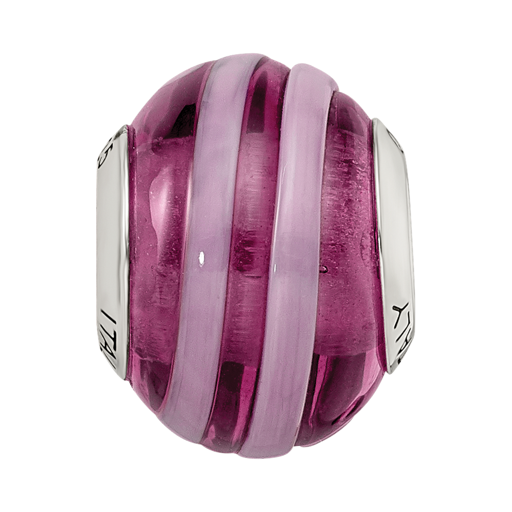 Sterling Silver Reflections Purple/Pink Italian Murano Bead