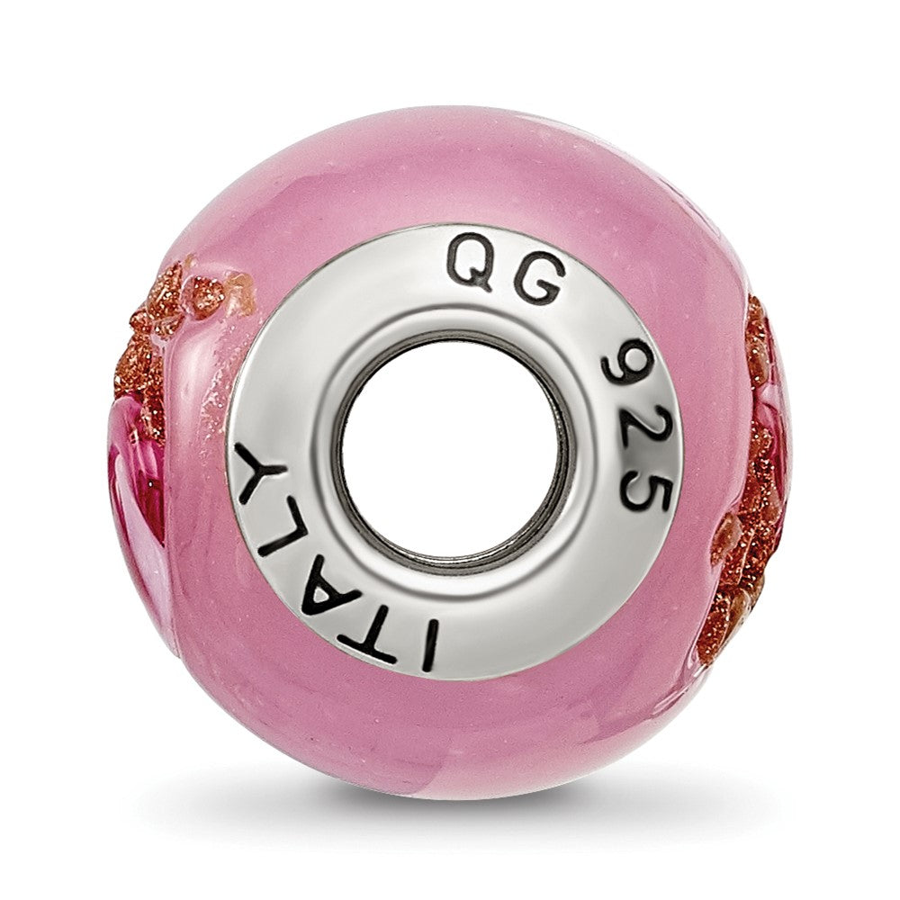 Sterling Silver Reflections Pink/Red/Brown Italian Murano Bead