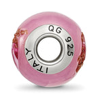 Sterling Silver Reflections Pink/Red/Brown Italian Murano Bead