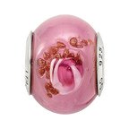 Sterling Silver Reflections Pink/Red/Brown Italian Murano Bead