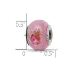 Sterling Silver Reflections Pink/Red/Brown Italian Murano Bead