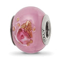 Sterling Silver Reflections Pink/Red/Brown Italian Murano Bead