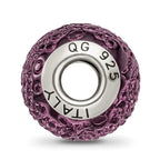Sterling Silver Reflections Purple Italian Murano Bead