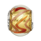 Sterling Silver Reflections Yellow/Gold/Red Italian Murano Bead