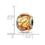Sterling Silver Reflections Yellow/Gold/Red Italian Murano Bead