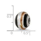 Sterling Silver Reflections Silvr/Gold/Black Italian Murano Bead