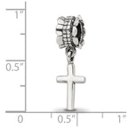 Sterling Silver Reflections Plain Cross Dangle Bead