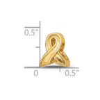Sterling Silver Gold-plated Reflections Awareness Ribbon Bead