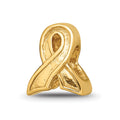 Sterling Silver Gold-plated Reflections Awareness Ribbon Bead