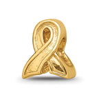 Sterling Silver Gold-plated Reflections Awareness Ribbon Bead