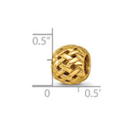 Sterling Silver Gold-plated Reflections Basketweave Bali Bead