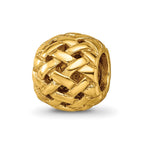 Sterling Silver Gold-plated Reflections Basketweave Bali Bead
