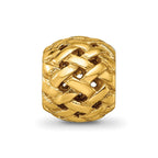 Sterling Silver Gold-plated Reflections Basketweave Bali Bead