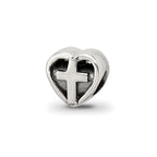 Sterling Silver Reflections Kids Heart w/Cross Bead