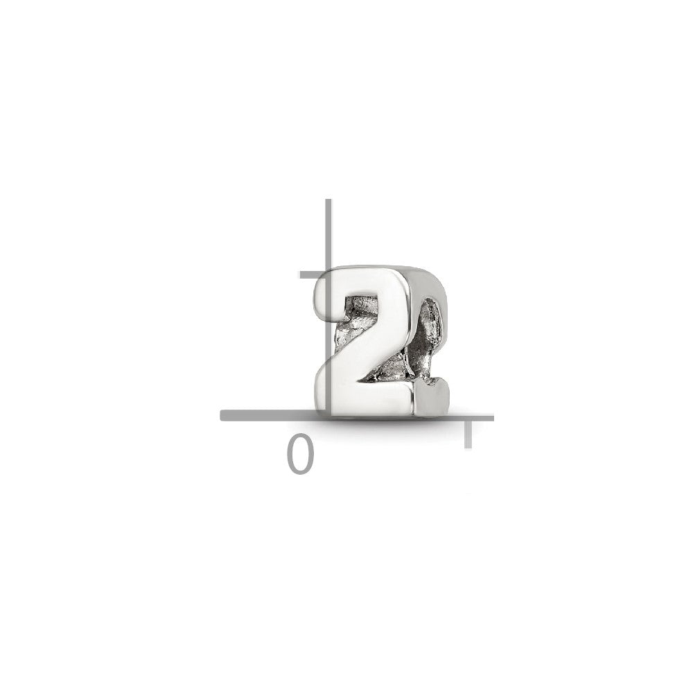 Sterling Silver Reflections Kids Number 2 Bead