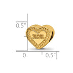 Sterling Silver Gold-plated Reflections Mom Heart Bead