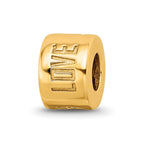 Sterling Silver Gold-plated Reflections Live Laugh Love Spacer Bead