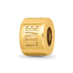 Sterling Silver Gold-plated Reflections Live Laugh Love Spacer Bead