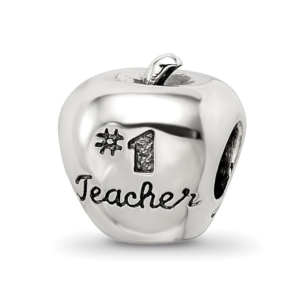 Sterling Silver Reflections #1 Teacher on Apple Bead