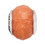 Sterling Silver Reflections Peach Quartz Stone Bead