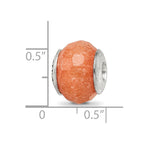 Sterling Silver Reflections Peach Quartz Stone Bead