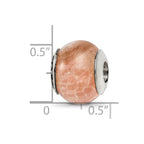 Sterling Silver Reflections Peach Cracked Agate Stone Bead