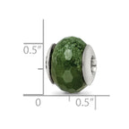 Sterling Silver Reflections Dark Green Quartz Stone Bead