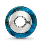 Sterling Silver Reflections Blue Crazy Lace Agate Stone Bead