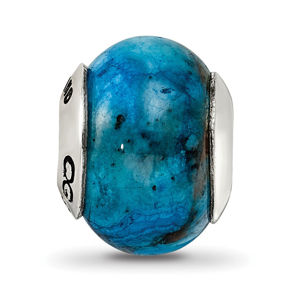 Sterling Silver Reflections Blue Crazy Lace Agate Stone Bead