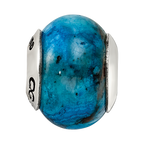 Sterling Silver Reflections Blue Crazy Lace Agate Stone Bead