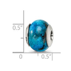 Sterling Silver Reflections Blue Crazy Lace Agate Stone Bead