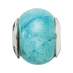 Sterling Silver Reflections Cracked Blue Aventurine Stone Bead