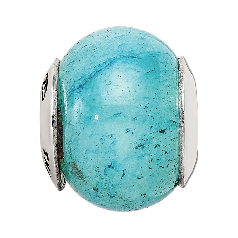 Sterling Silver Reflections Cracked Blue Aventurine Stone Bead