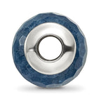 Sterling Silver Reflections Dark Blue Quartz Stone Bead