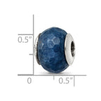 Sterling Silver Reflections Dark Blue Quartz Stone Bead
