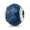 Sterling Silver Reflections Dark Blue Quartz Stone Bead